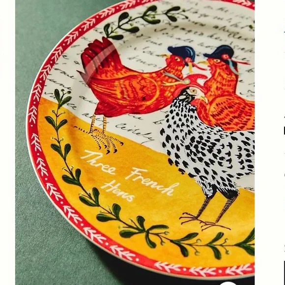 Anthropologie Emily Maude 12 Days of Christmas Three French Hens